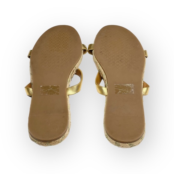 Tory Burch ✤ Two Band Flats Espadrilles Slides Jute Sandals ✤ Metallic Gold ✤ 8M - Picture 14 of 17